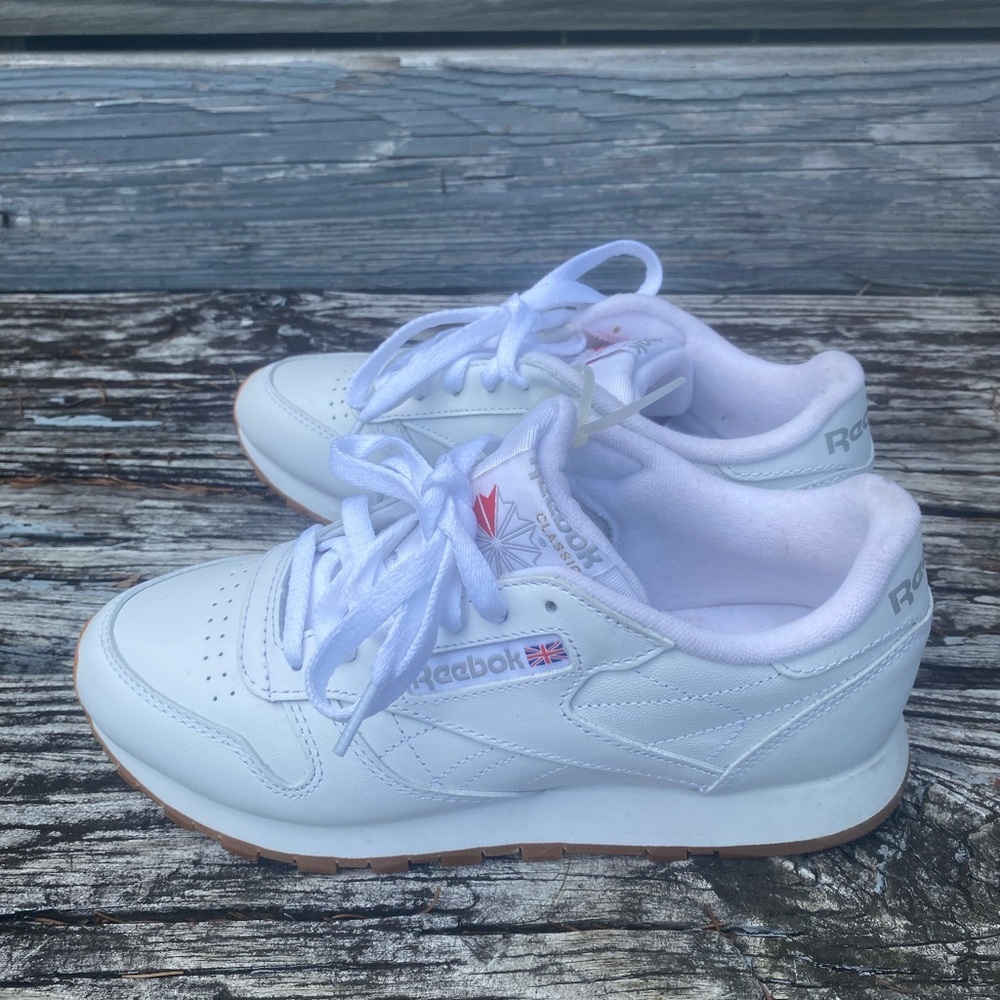 Reebok White Classic Leather Trainers, Big Girl Sz 7